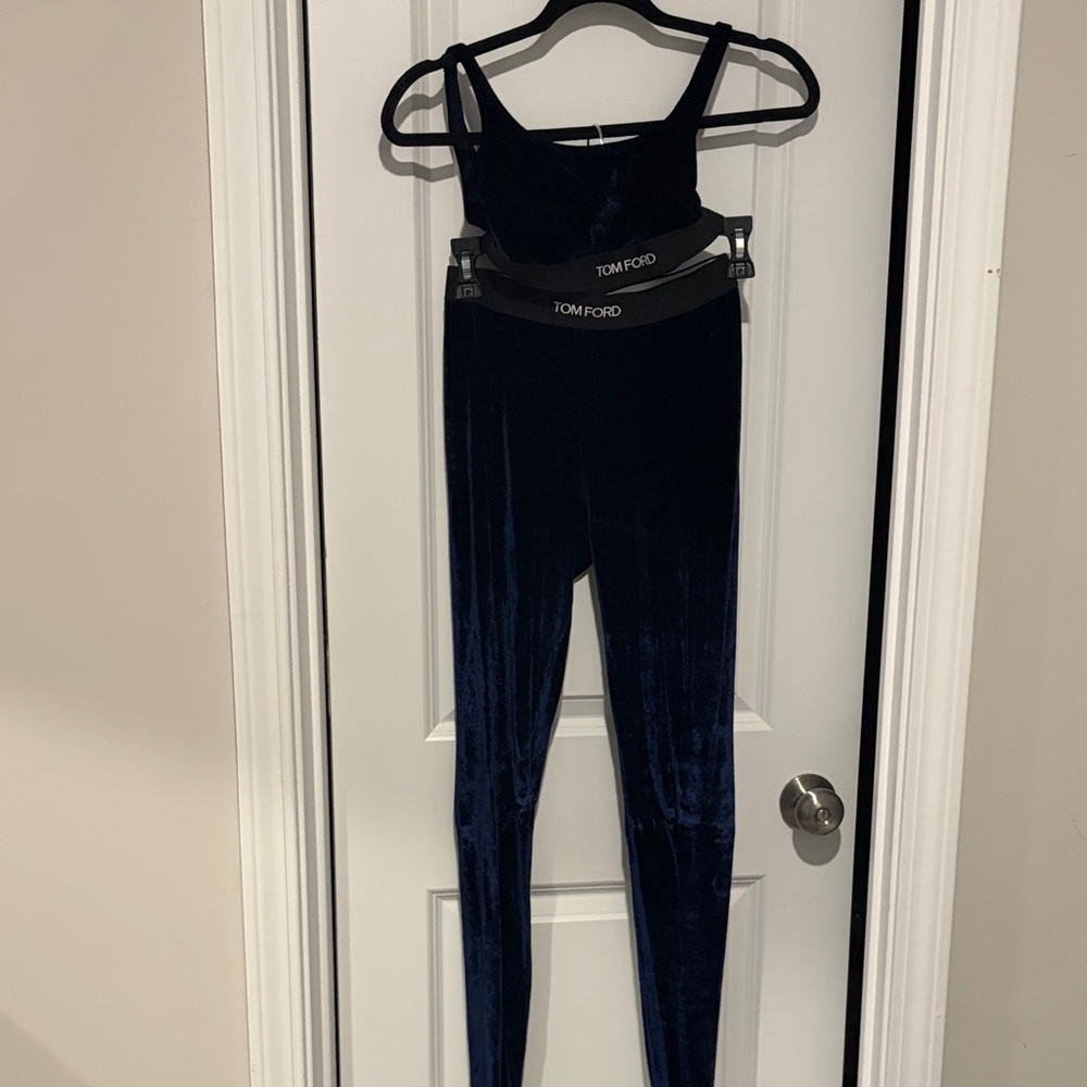 Tom Ford Women's Velvet Leggings - Deep Blue